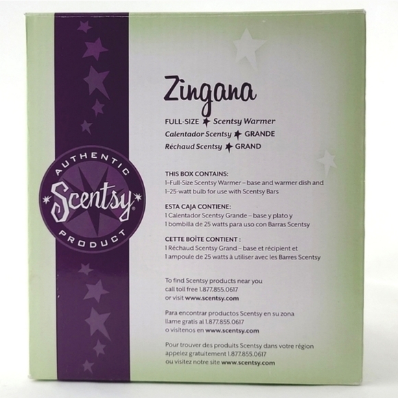 Scentsy Zingana Warmer Full Size Wax Melts Nature Wood Zebrawood Lights Up - Picture 8 of 11